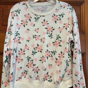 DRAPER JAMES SOFT MAGNOLIA CREW NECK SWEATSHIRT LOUNGEWEAR SIZE M